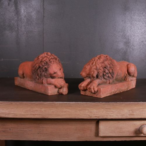 Terracotta Sleeping Lions