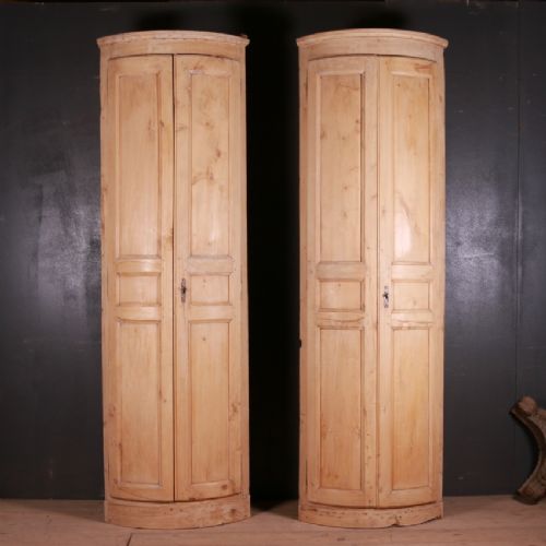 French Bowed Corner Cupboards