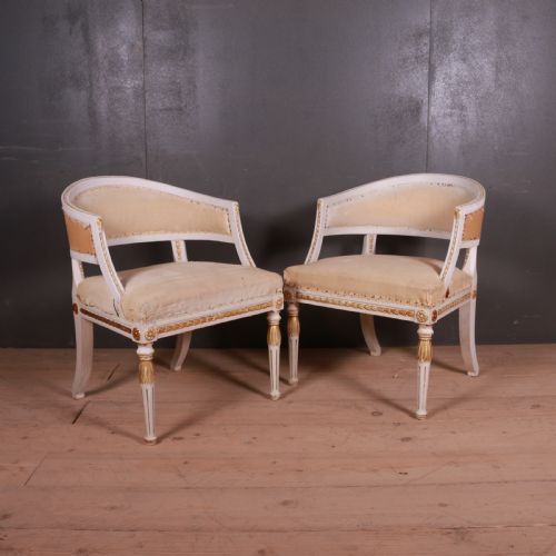 Pair of Swedish Empire Style Armchairs