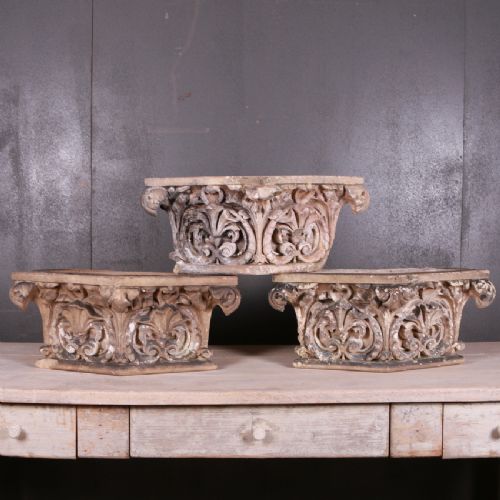 Trio of Terracotta Capitals