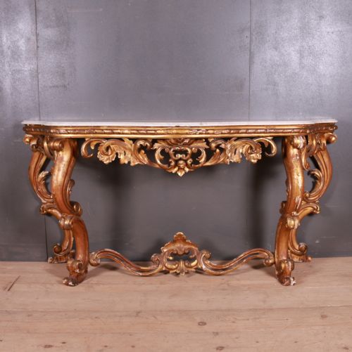 French Marble Top Console Table