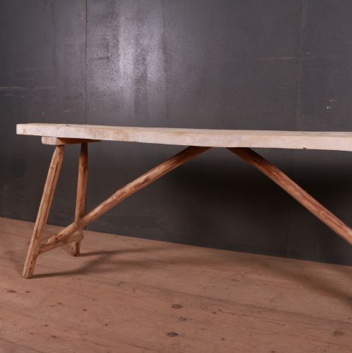 FRENCH SCRUBBED TRESTLE TABLE - ADDITIONAL PHOTO 6