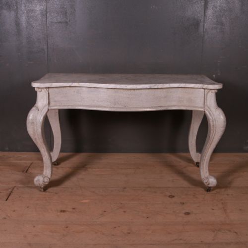 English Marble Top Console Table