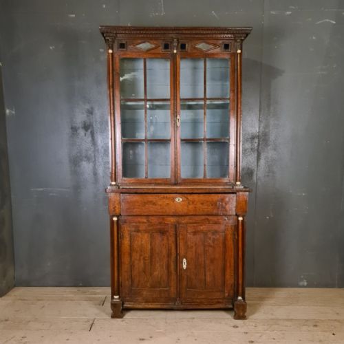 Small Glazed Oak Display Cupboard