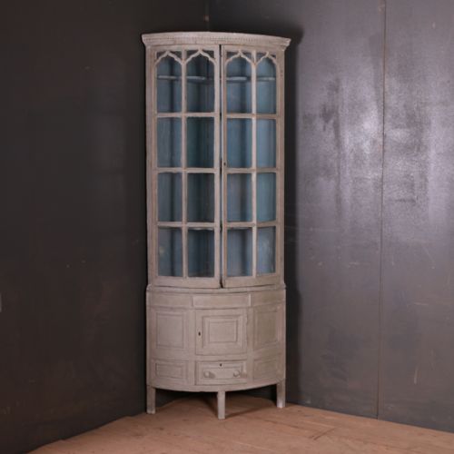 Narrow English Corner Cupboard