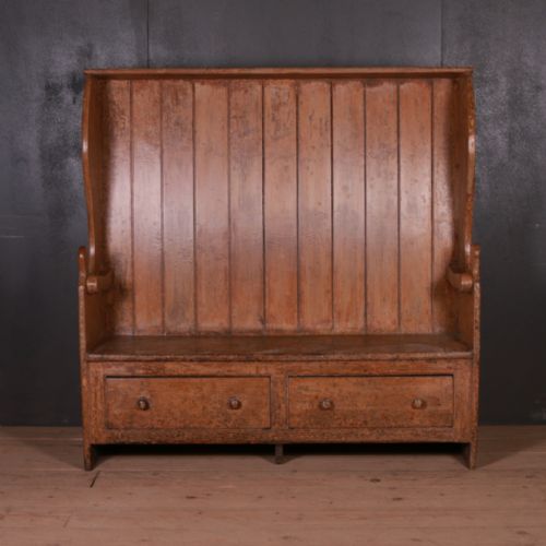 English Original Painted Tavern Settle
