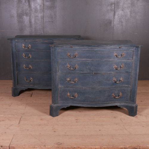 Pair of Georgian Style Serpentine Commodes
