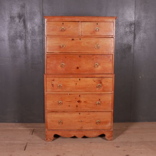 English Pine Chest on Chest