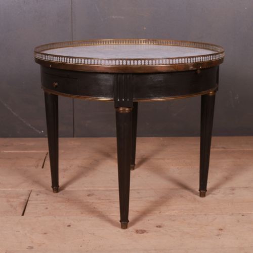 Ebonized Brass and Marble Lamp Table