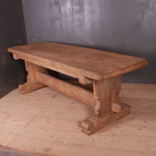 French Oak Trestle Bench