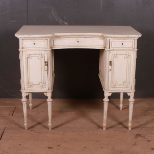 French Painted Kneehole Writing Desk