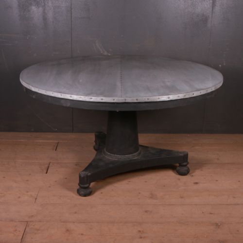 Large Zinc Topped Breakfast Table