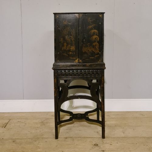 English Chinoiserie Cabinet on Stand