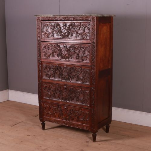 French Carved Oak Commode