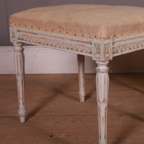 PAIR OF SWEDISH CARVED STOOLS - ADDITIONAL PHOTO 1