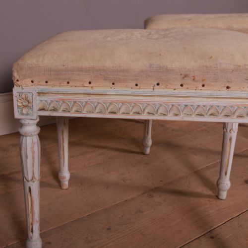PAIR OF SWEDISH CARVED STOOLS - ADDITIONAL PHOTO 2