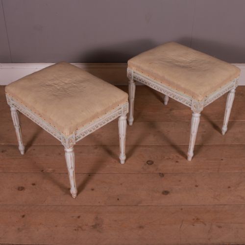 PAIR OF SWEDISH CARVED STOOLS - ADDITIONAL PHOTO 4