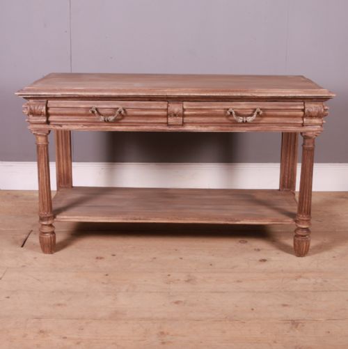 French Bleached Oak Console Table