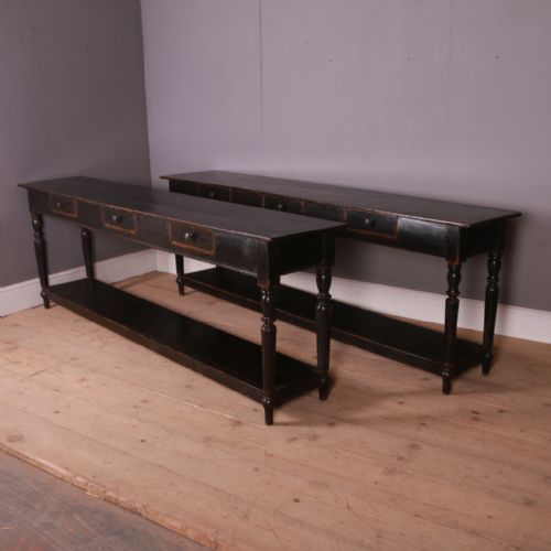 Pair of French Potboard Console Tables