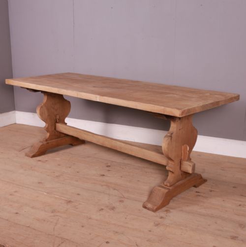 French Bleached Oak Trestle Table