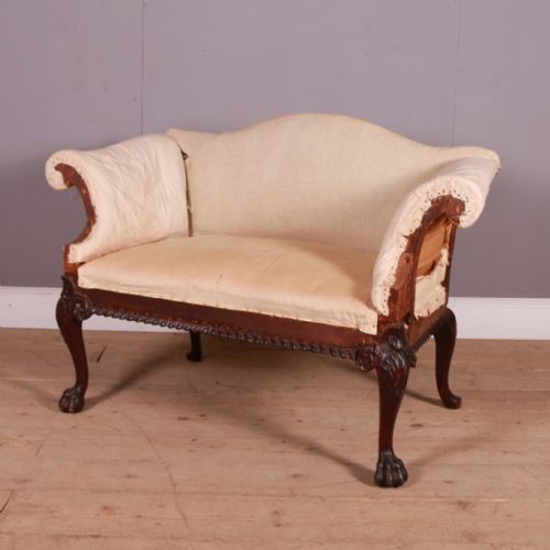 Mahogany Camelback Sofa
