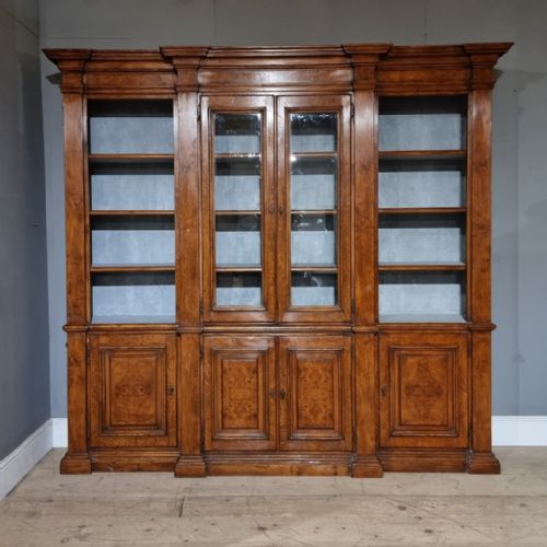 English Breakfront Bookcase/display Cupboard