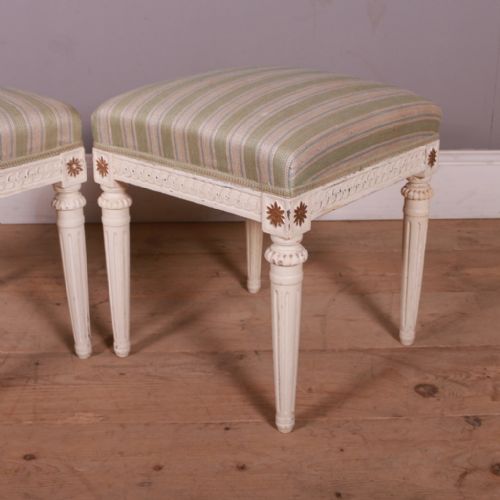 PAIR OF SWEDISH CARVED STOOLS - ADDITIONAL PHOTO 3