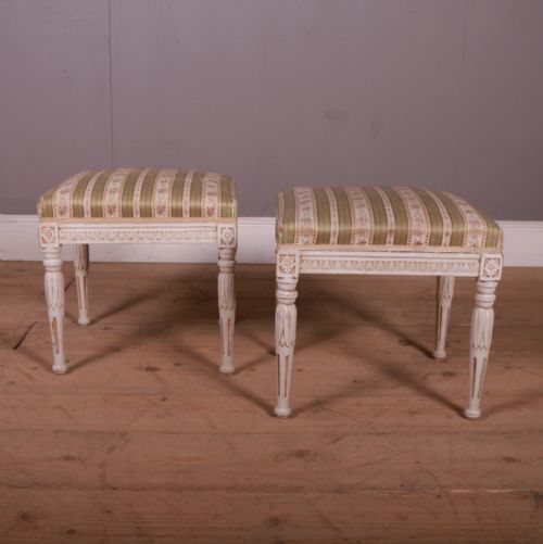 Pair of Swedish Carved Stools