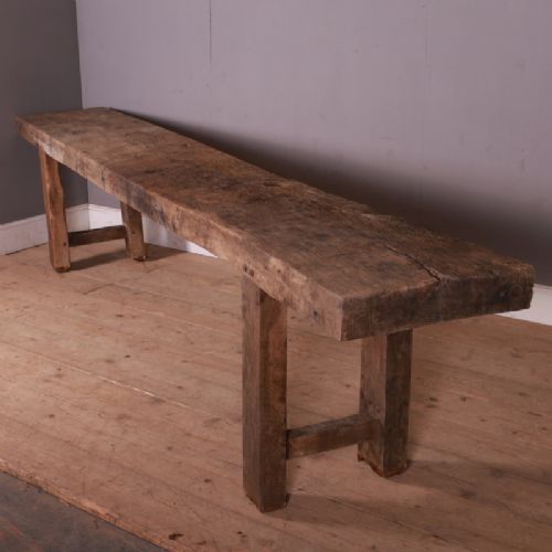 Primitive French Oak Console Table