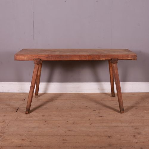 French Elm Topped Trestle Table