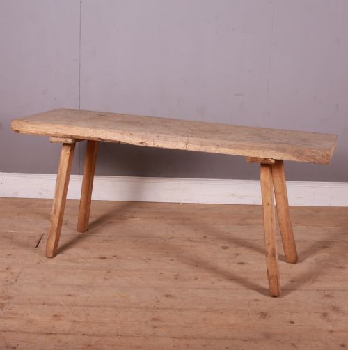 FRENCH SCRUBBED SYCAMORE AND ELM TRESTLE TABLE - ADDITIONAL PHOTO 4