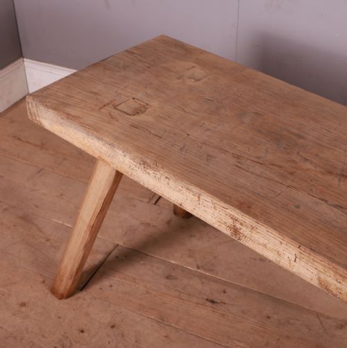 FRENCH SCRUBBED SYCAMORE AND ELM TRESTLE TABLE - ADDITIONAL PHOTO 3