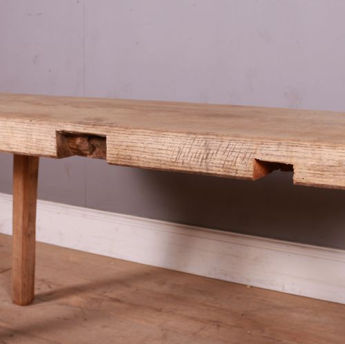 FRENCH SCRUBBED SYCAMORE AND ELM TRESTLE TABLE - ADDITIONAL PHOTO 5