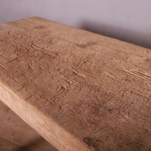FRENCH SCRUBBED SYCAMORE AND ELM TRESTLE TABLE - ADDITIONAL PHOTO 2