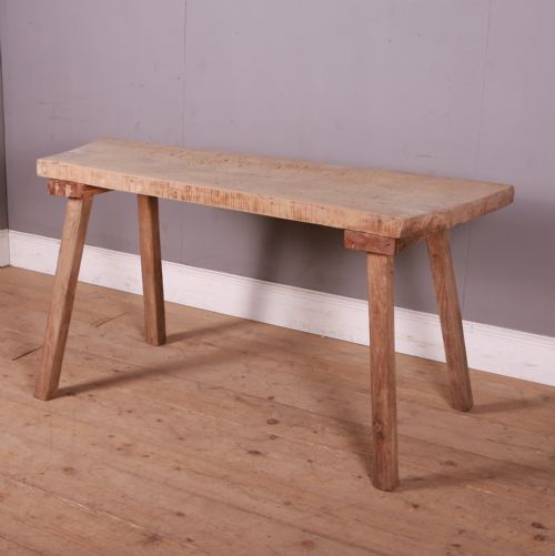 French Scrubbed Sycamore and Elm Trestle Table