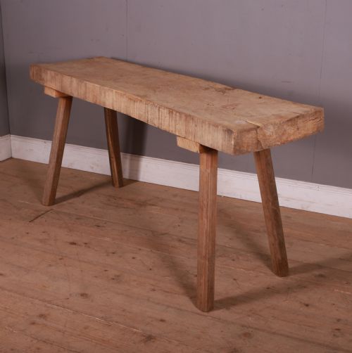 French Scrubbed Sycamore and Elm Trestle Table