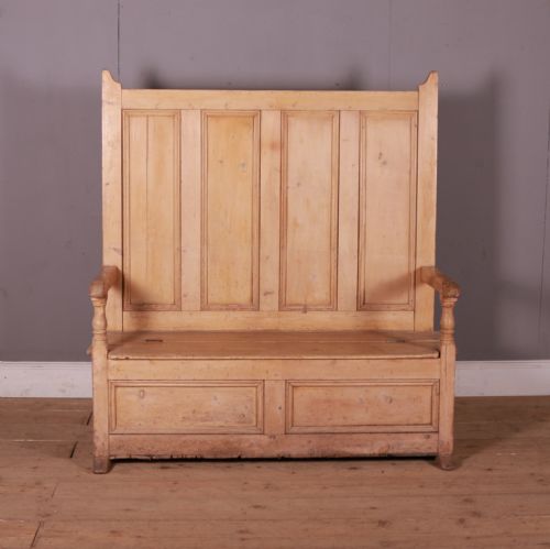 Welsh Bleached Pine Box Settle