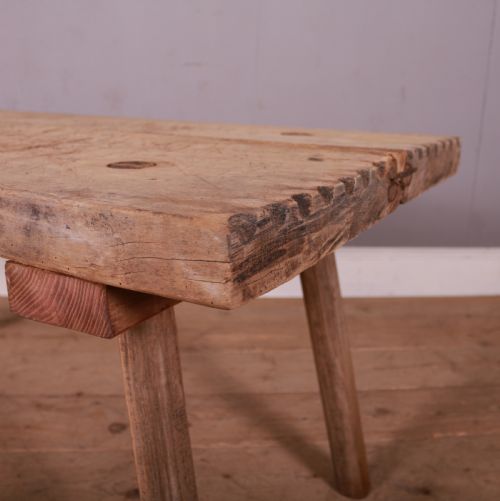 FRENCH SCRUBBED SYCAMORE AND ELM TRESTLE TABLE - ADDITIONAL PHOTO 2