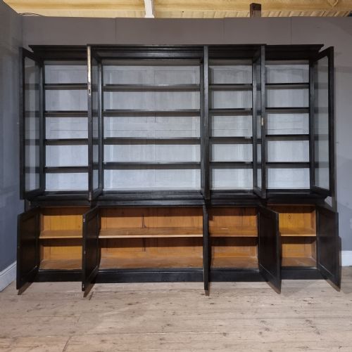 ENGLISH BREAKFRONT LIBRARY BOOKCASE - ADDITIONAL PHOTO 7