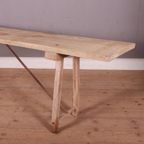 FRENCH SCRUBBED POPLAR TRESTLE TABLE - ADDITIONAL PHOTO 2