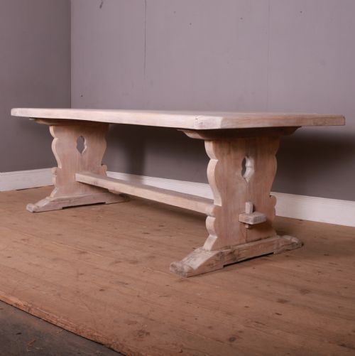 French Bleached Oak Trestle Table