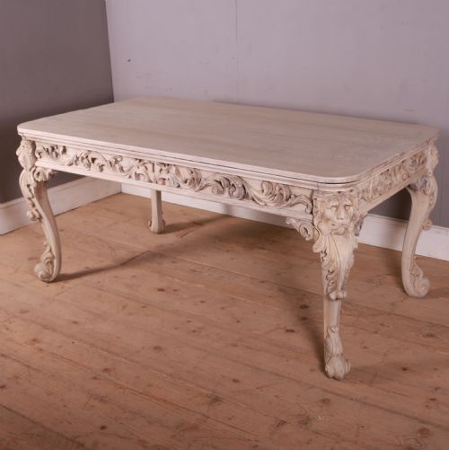 Carved and Bleached Oak Desk
