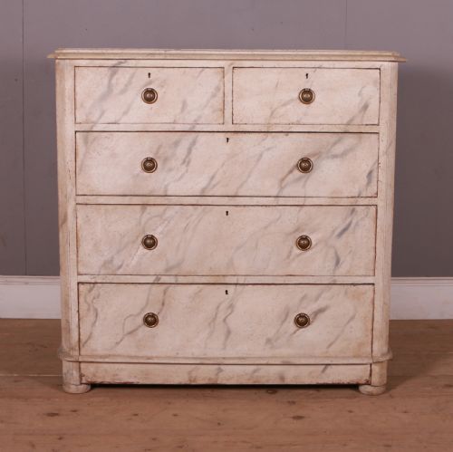 English Faux Marble Chest of Drawers