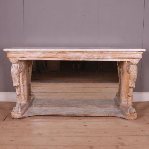 English Marble Top Console Table