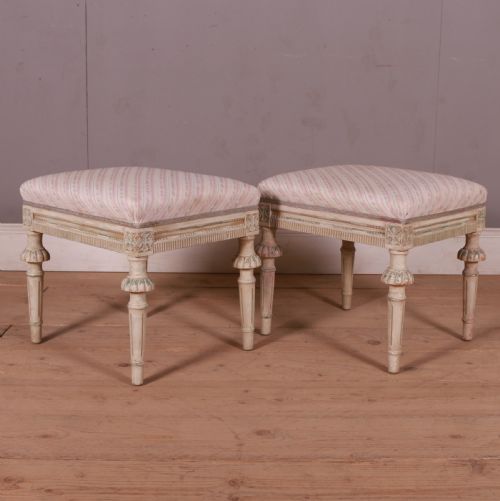 Pair of Swedish Gustavian Style Stools