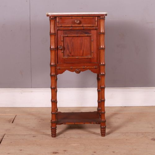 French Marble Top Bedside Cupboard