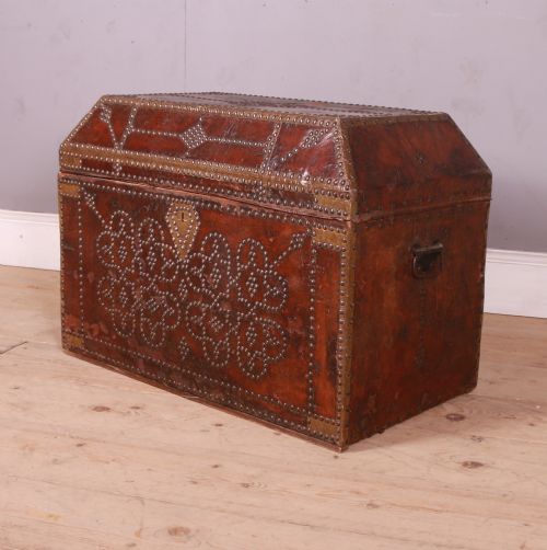 French Leather Travel Chest