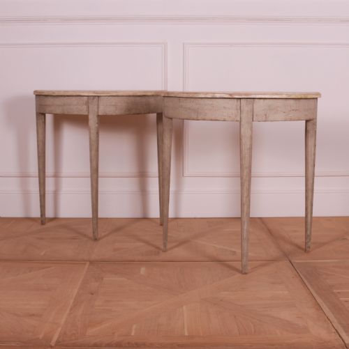 Pair of Swedish Demi Lune Console Tables