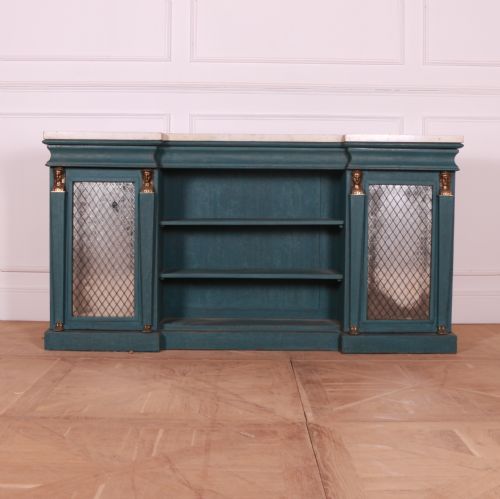 English Marble Top Side Cabinet