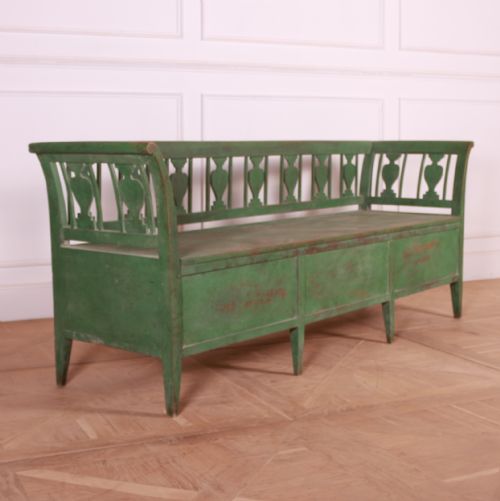 Swedish Painted Box Settle